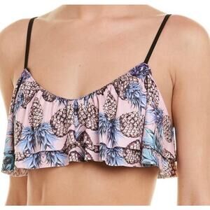 Chaser Pineapple Print Flutter Bikini Top - M